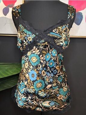 Floral Lace Satin Top Gorgeous #cottagecore